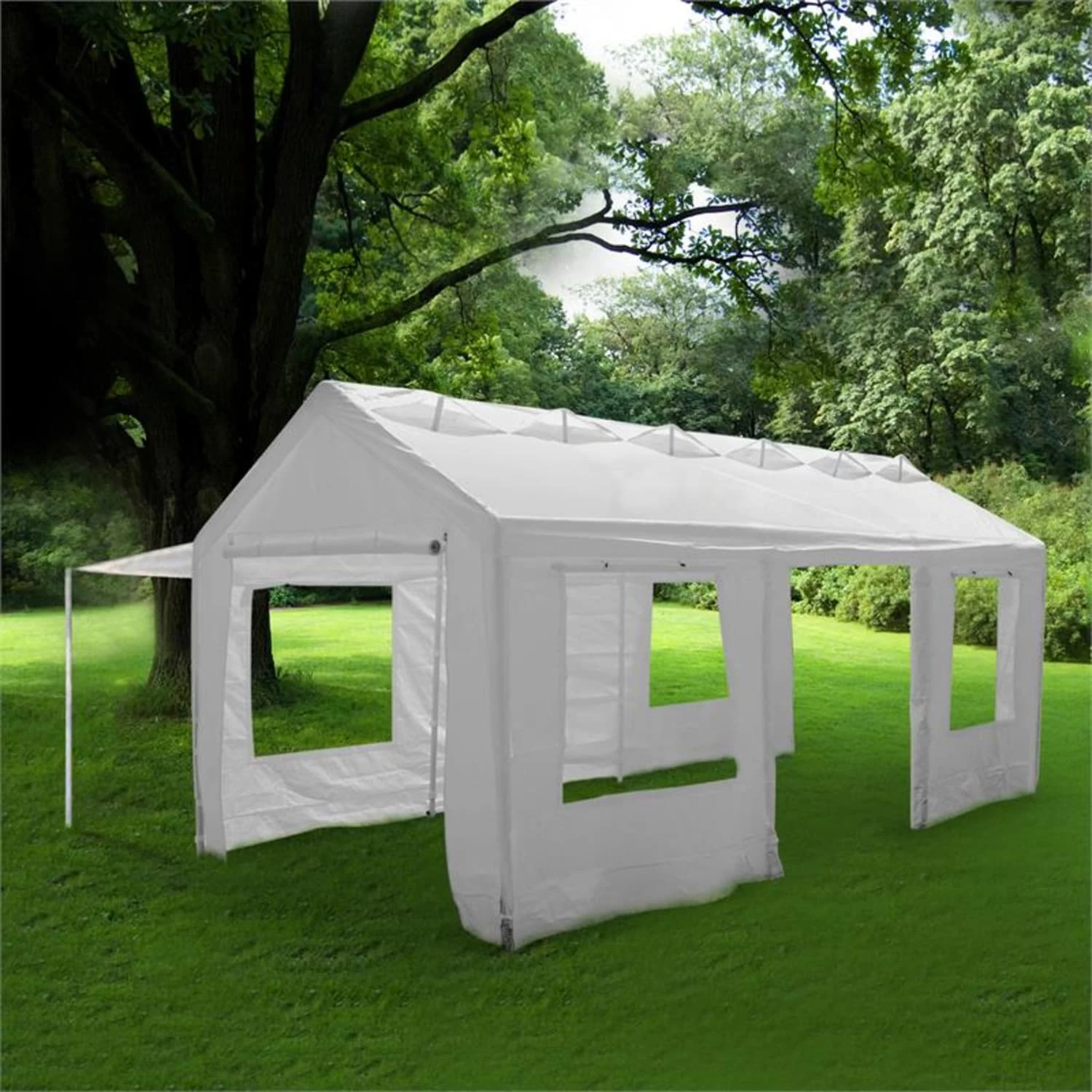 Lofty Palace Pavillon Partyzelt 3x6m PE Feuerfest Vordach Belüftung – Bild 4