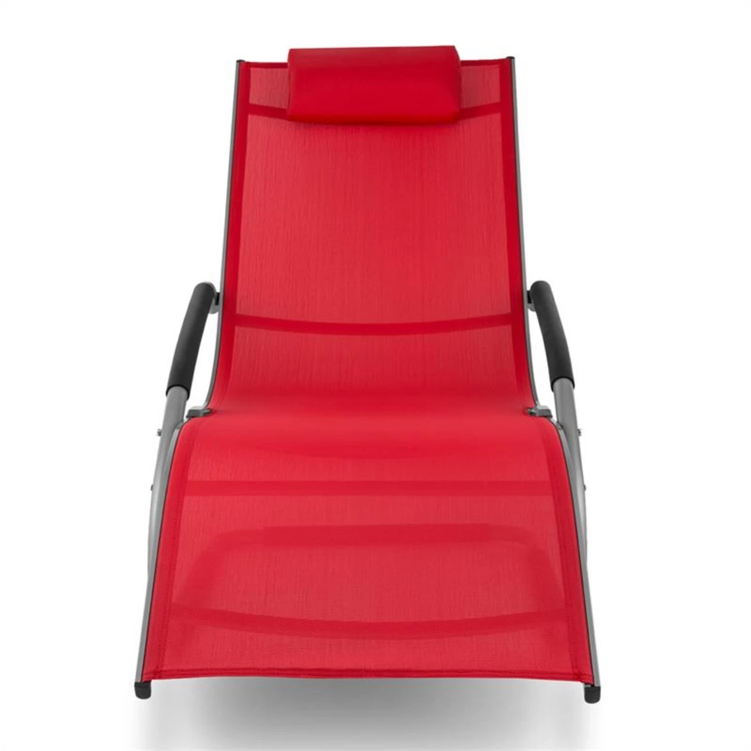 Sunwave Gartenliege Liegestuhl Schwingliege Relax Aluminium Rot 4 Sunwave Gartenliege Liegestuhl Schwingliege Relax Aluminium Rot – Bild 2