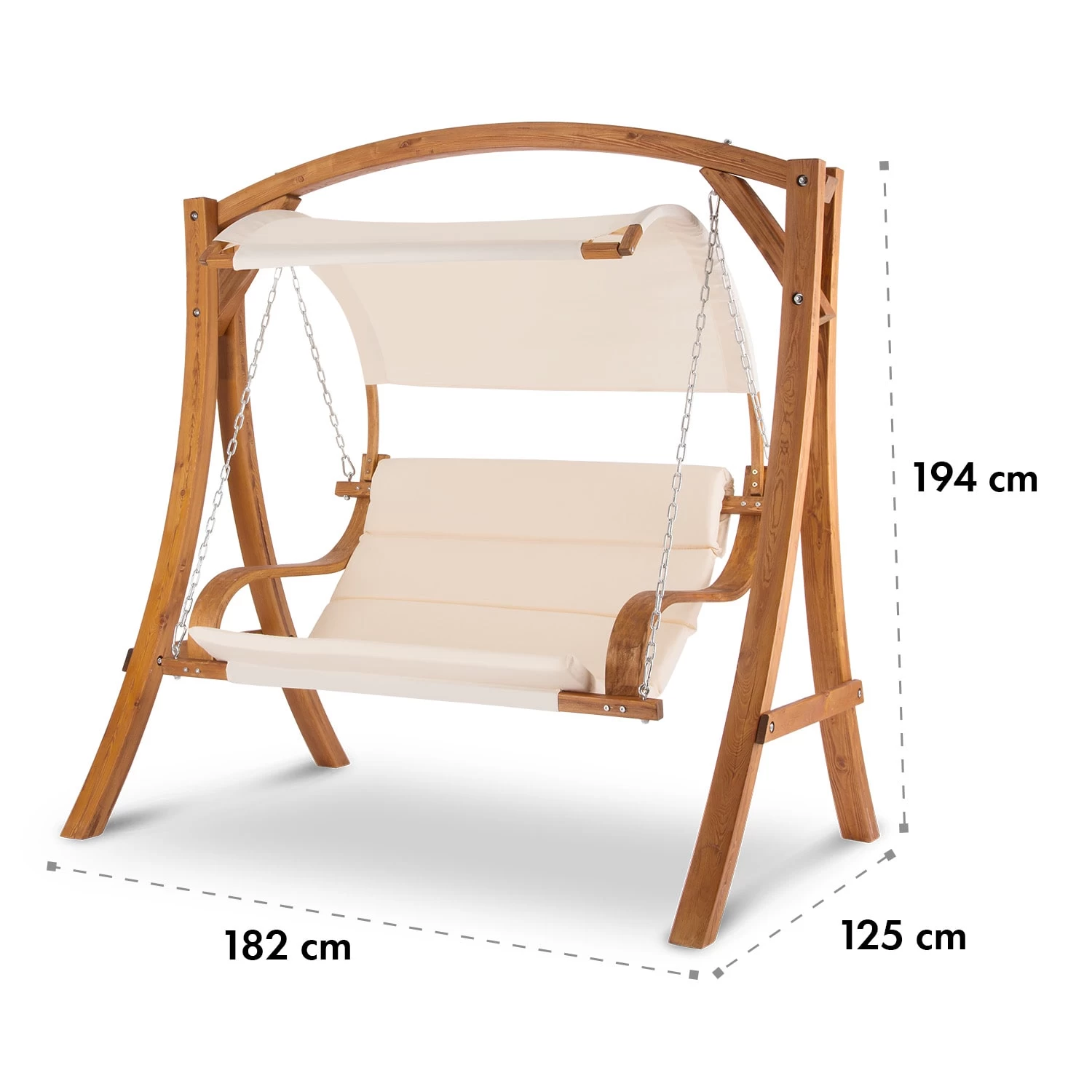 Maui Hollywoodschaukel 110 Cm 2-Sitzer Sonnensegel Polyester Lärche 11 Maui Hollywoodschaukel 110 Cm 2-Sitzer Sonnensegel Polyester Lärche – Bild 9