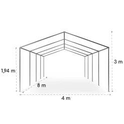 Sommerfest 4x8m 500 G/m² Partyzelt Festzelt PVC Wasserdicht Verzinkt -Gartenwelt Verkauf 10029436 yy 0010 logo