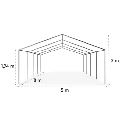 Sommerfest 5x8m 500 G/m² Partyzelt Festzelt PVC Wasserdicht Feuerfest -Gartenwelt Verkauf 10029440 yy 0010 logo