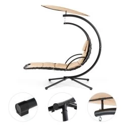 Dahlia Creamy Beige Schwingliege 200 Cm Sonnensegel Polyester Stahl 10 Dahlia Creamy Beige Schwingliege 200 Cm Sonnensegel Polyester Stahl -Gartenwelt Verkauf 10029977 yy 0003 detail hanging chair