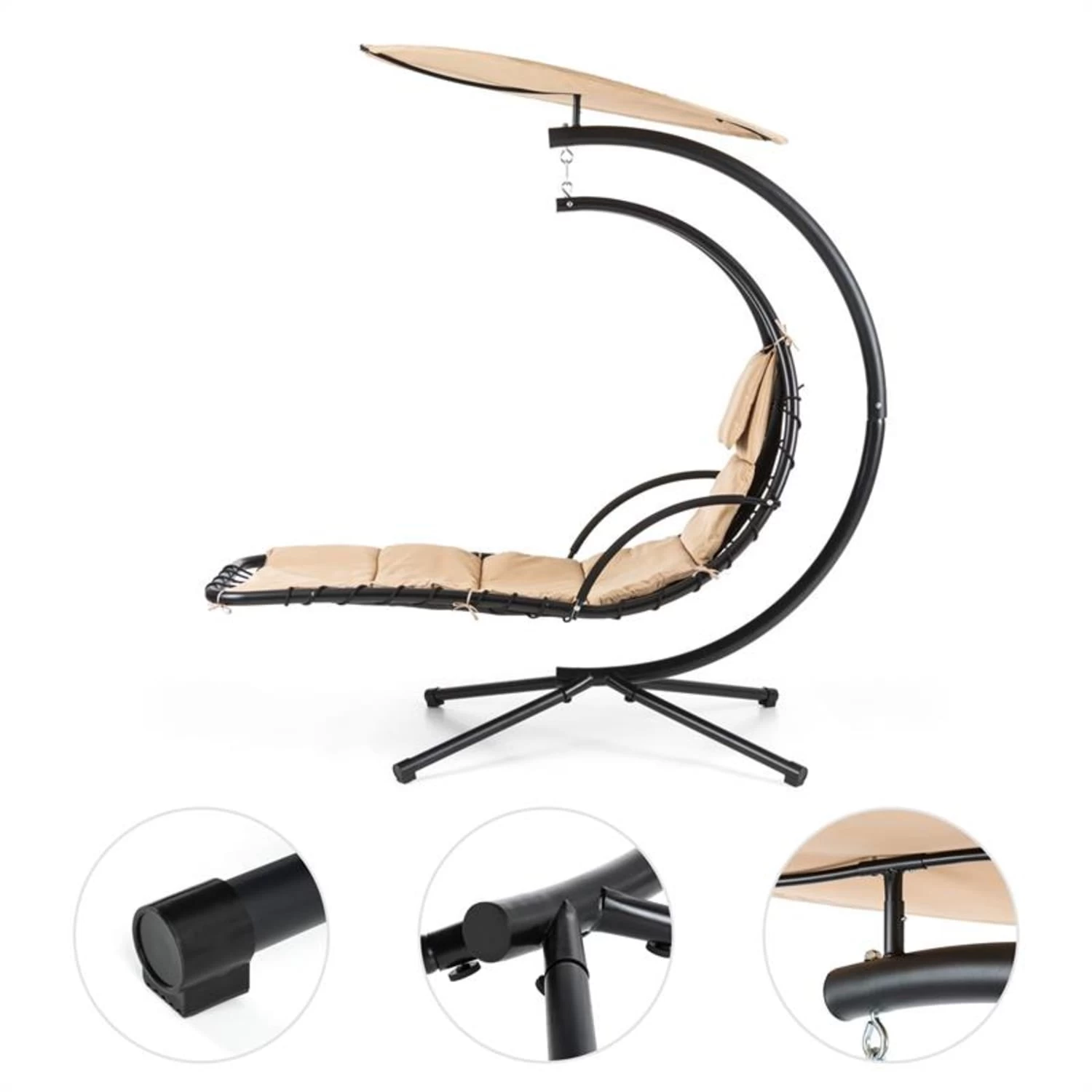 Dahlia Creamy Beige Schwingliege 200 Cm Sonnensegel Polyester Stahl 5 Dahlia Creamy Beige Schwingliege 200 Cm Sonnensegel Polyester Stahl – Bild 3