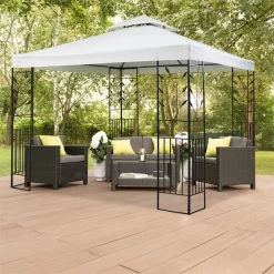 Odeon Beige Pavillon Partyzelt Festzelt 3x3m Stahl Polyester Hellbeige -Gartenwelt Verkauf 10030687 yy 0005 ambient Blumfeldt Odeon Beige Pavillon Partyzelt hellbeige