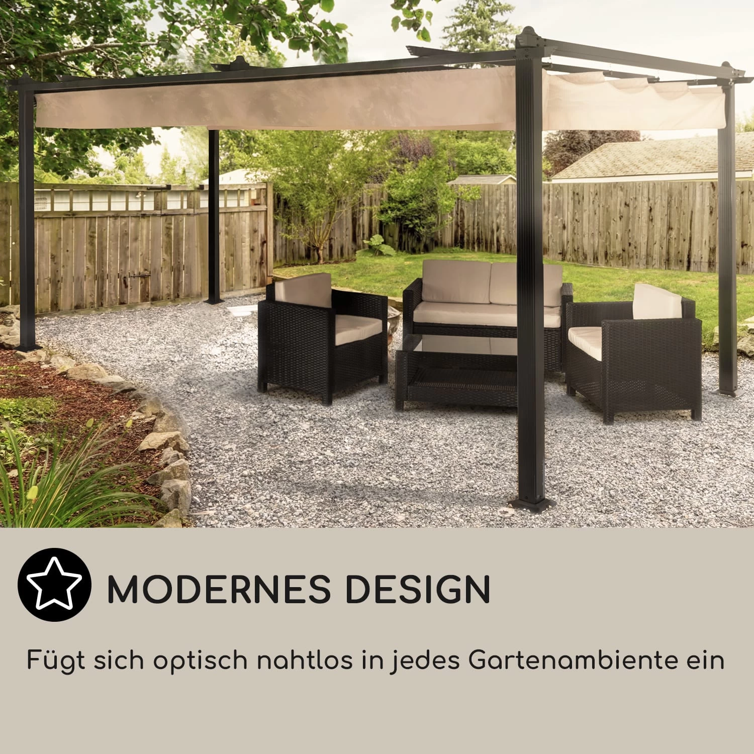 Pantheon 3x4 Pergola Vordach 3x4m Aluminium Sonnendach Polyester 8 Pantheon 3x4 Pergola Vordach 3x4m Aluminium Sonnendach Polyester – Bild 6