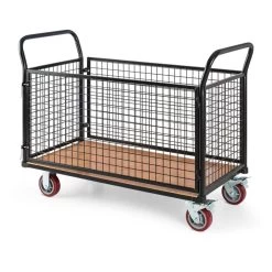 Loadster Gitterwagen Rollwagen Magazinwagen Max.500kg Holzboden -Gartenwelt Verkauf 10031241 yy 0004 front Waldbeck Loadster Gitterwagen Rollwagen schwarz reedit