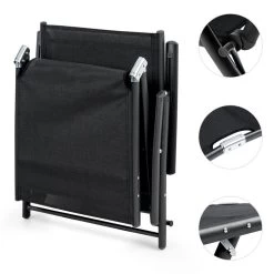 Modena Sonnenliege 64x85x170cm Aluminium/Stahlrohr Schwarz 12 Modena Sonnenliege 64x85x170cm Aluminium/Stahlrohr Schwarz -Gartenwelt Verkauf 10031441 yy 0005 detail Blumfeldt Modena Sonnenliege 64x85x170cm schwarz