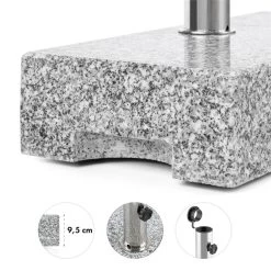 Schirmherr 25HSQ Sonnenschirmständer 25 Kg Balkon Grau Poliert -Gartenwelt Verkauf 10031463 yy 0004 detail Blumfeldt Schirmherr 25HSQ Sonnenschirmstaender