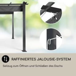 Pantheon 3x4 Pergola Vordach 3x4m Aluminium Sonnendach Polyester Grau 12 Pantheon 3x4 Pergola Vordach 3x4m Aluminium Sonnendach Polyester Grau -Gartenwelt Verkauf 10031883 DE 0005 usp