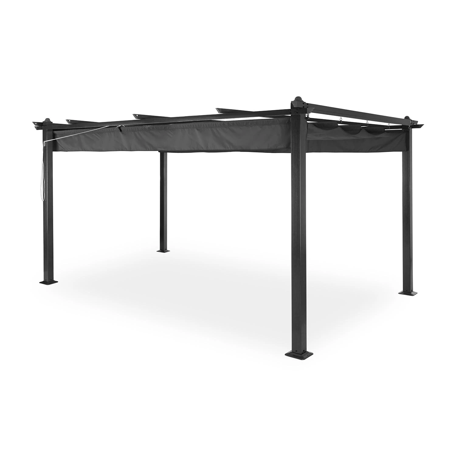 Pantheon 3x4 Pergola Vordach 3x4m Aluminium Sonnendach Polyester Grau 3 Pantheon 3x4 Pergola Vordach 3x4m Aluminium Sonnendach Polyester Grau