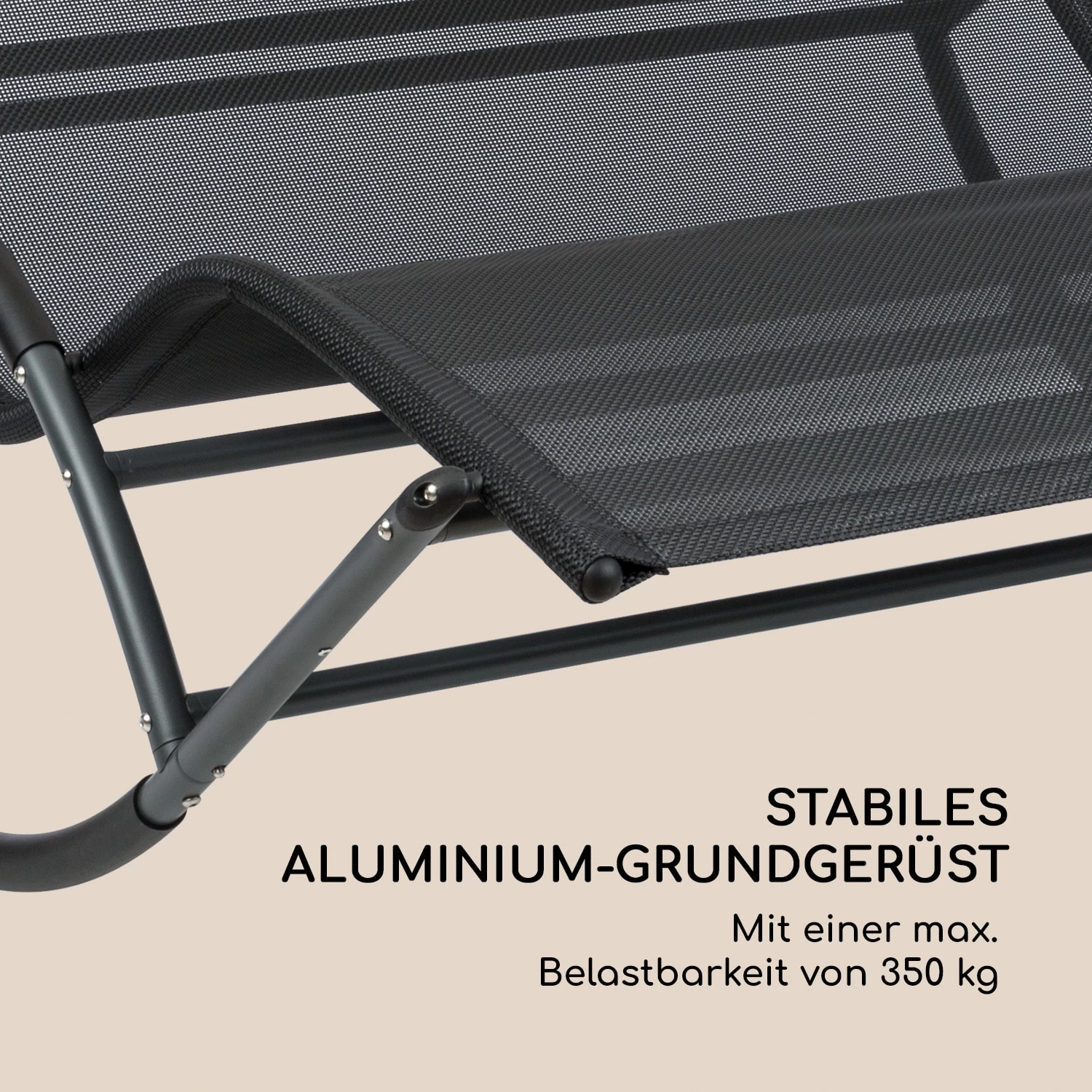 The Big Easy Schwingliege Schwarz, Wetterfest 350kg Max. UV- Schutz 10 The Big Easy Schwingliege Schwarz, Wetterfest 350kg Max. UV- Schutz – Bild 8