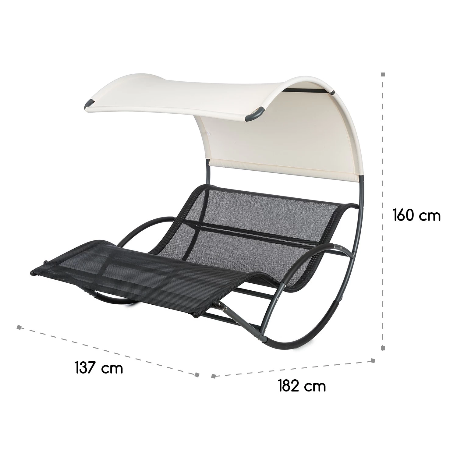 The Big Easy Schwingliege Schwarz, Wetterfest 350kg Max. UV- Schutz 11 The Big Easy Schwingliege Schwarz, Wetterfest 350kg Max. UV- Schutz – Bild 9