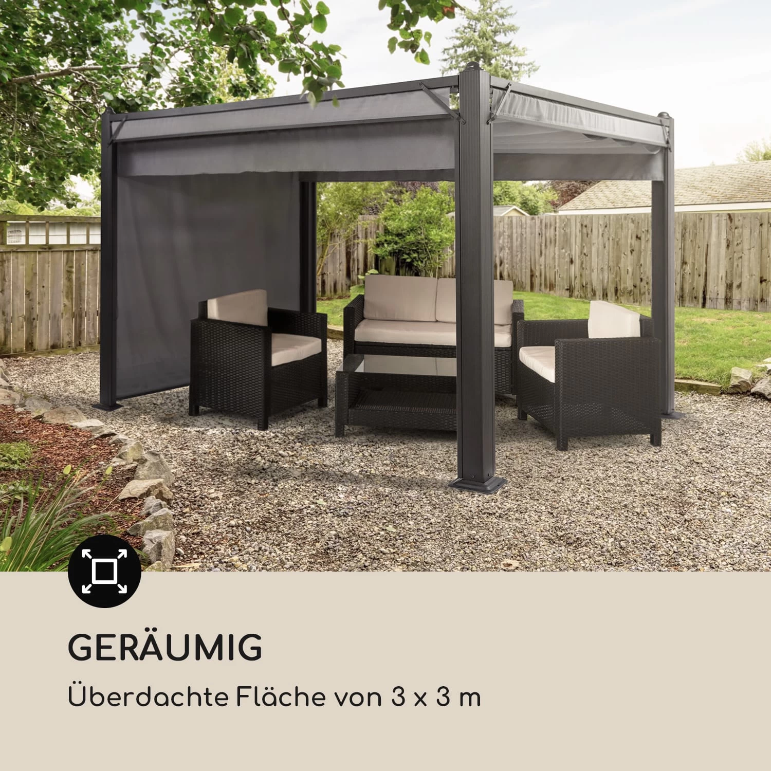 Pantheon Cortina Pavillon Mit Dach 3x3m 4 Seitenteile 6 Pantheon Cortina Pavillon Mit Dach 3x3m 4 Seitenteile – Bild 4