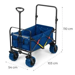 Easy Rider Bollerwagen Bis 70kg Teleskopstange Zusammenklappbar Blau -Gartenwelt Verkauf 10032542 yy 0011 logo Waldbeck Easy Rider Bollerwagen blau