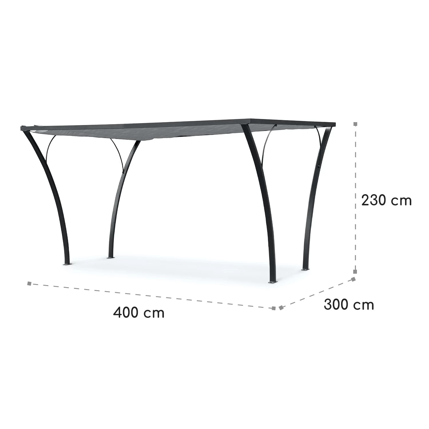 Palazzo Pavillon 4x3m Faltdach Polyester Aluminium Schwarz / Grau 9 Palazzo Pavillon 4x3m Faltdach Polyester Aluminium Schwarz / Grau – Bild 7