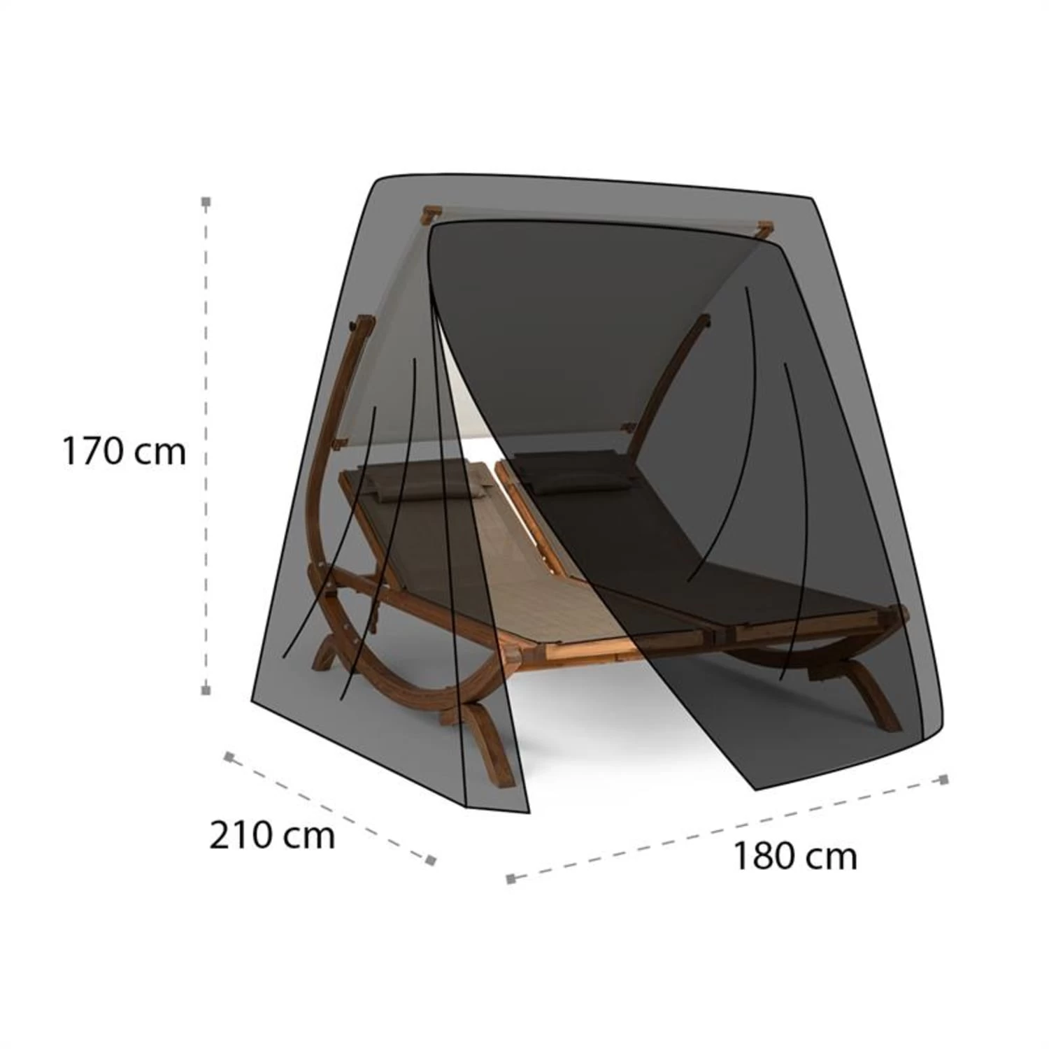 Sonnendeck Regenschutzhülle Wasserabweisend Polyester Schwarz 6 Sonnendeck Regenschutzhülle Wasserabweisend Polyester Schwarz – Bild 4