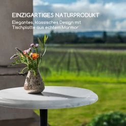 Patras-XS Bistro-Tisch Marmortischplatte Ø30cm Gusseiserner Standfuß -Gartenwelt Verkauf 10033238 de 0003 logo