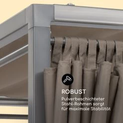 Eremitage Double Sunbed 2 Pers Stahl-Rahmen Sonnendach Vorhänge Taupe -Gartenwelt Verkauf 10033316 de 0005 logo