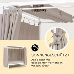 Eremitage Double Sunbed 2 Pers Stahl-Rahmen Sonnendach Vorhänge Creme -Gartenwelt Verkauf 10033317 de 0003 logo