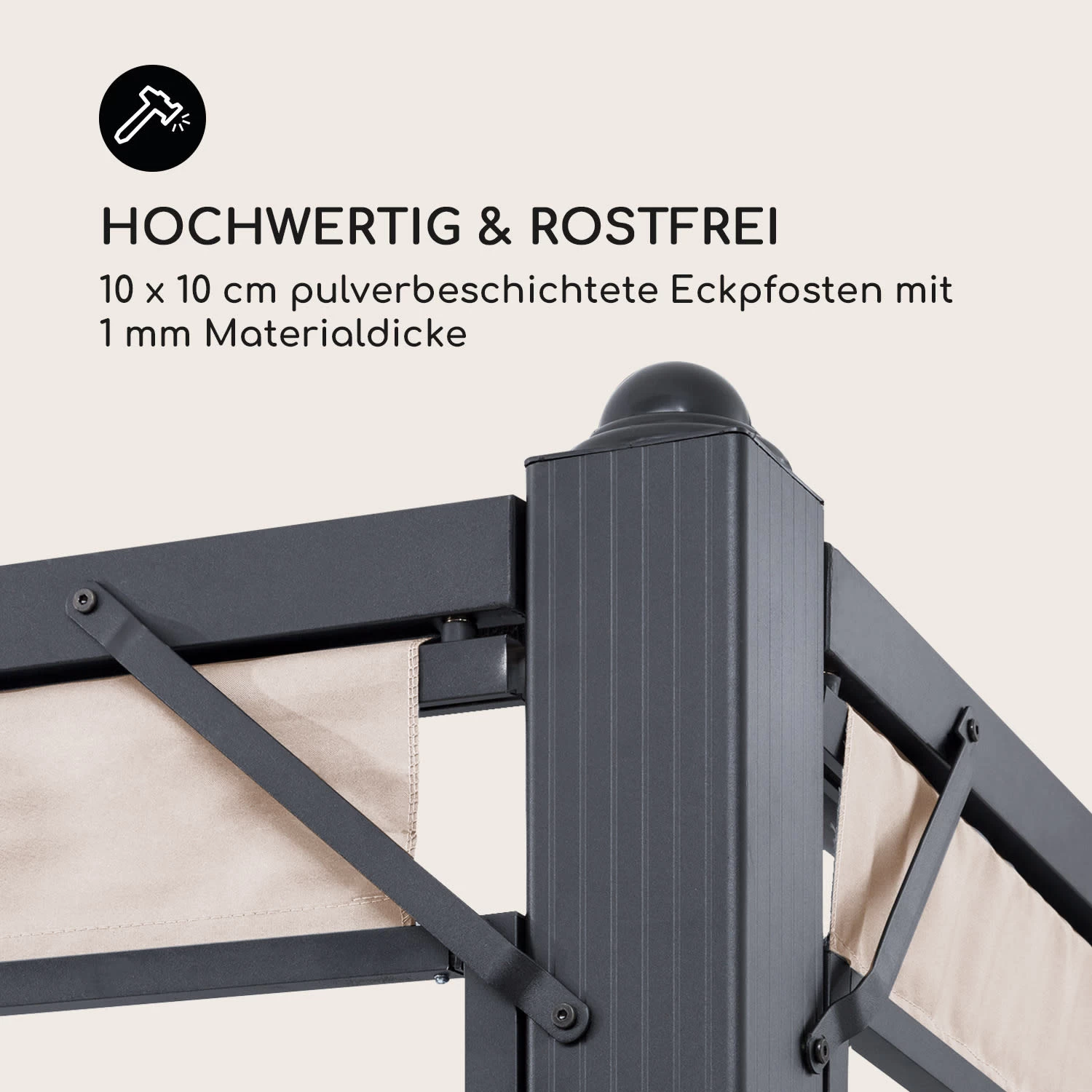 Pantheon Cortina Pavillon Mit Dach 3x4m 4 Seitenteile Beige 9 Pantheon Cortina Pavillon Mit Dach 3x4m 4 Seitenteile Beige – Bild 7