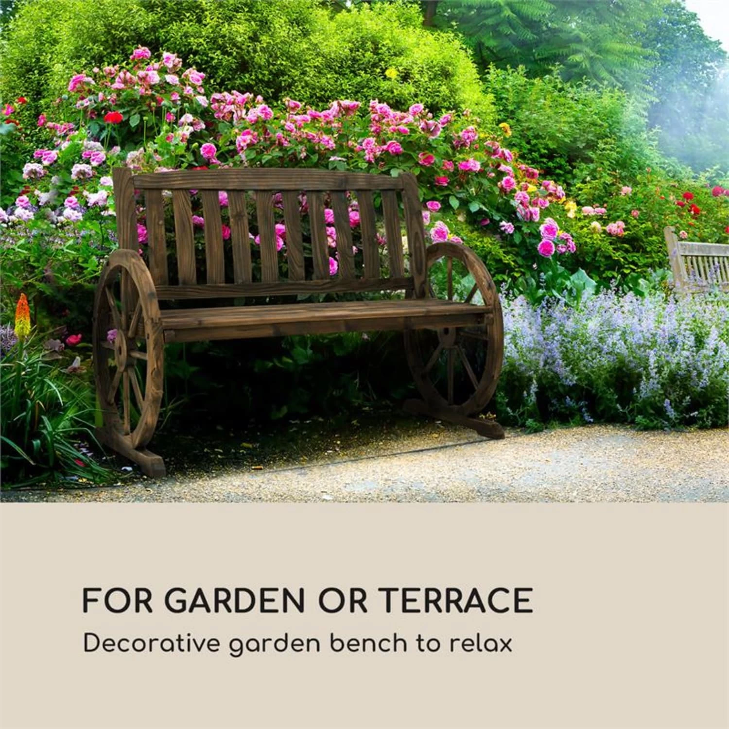 Murnau Gartenbank Flammenbehandeltes Tannenholz Braun 4 Murnau Gartenbank Flammenbehandeltes Tannenholz Braun – Bild 2