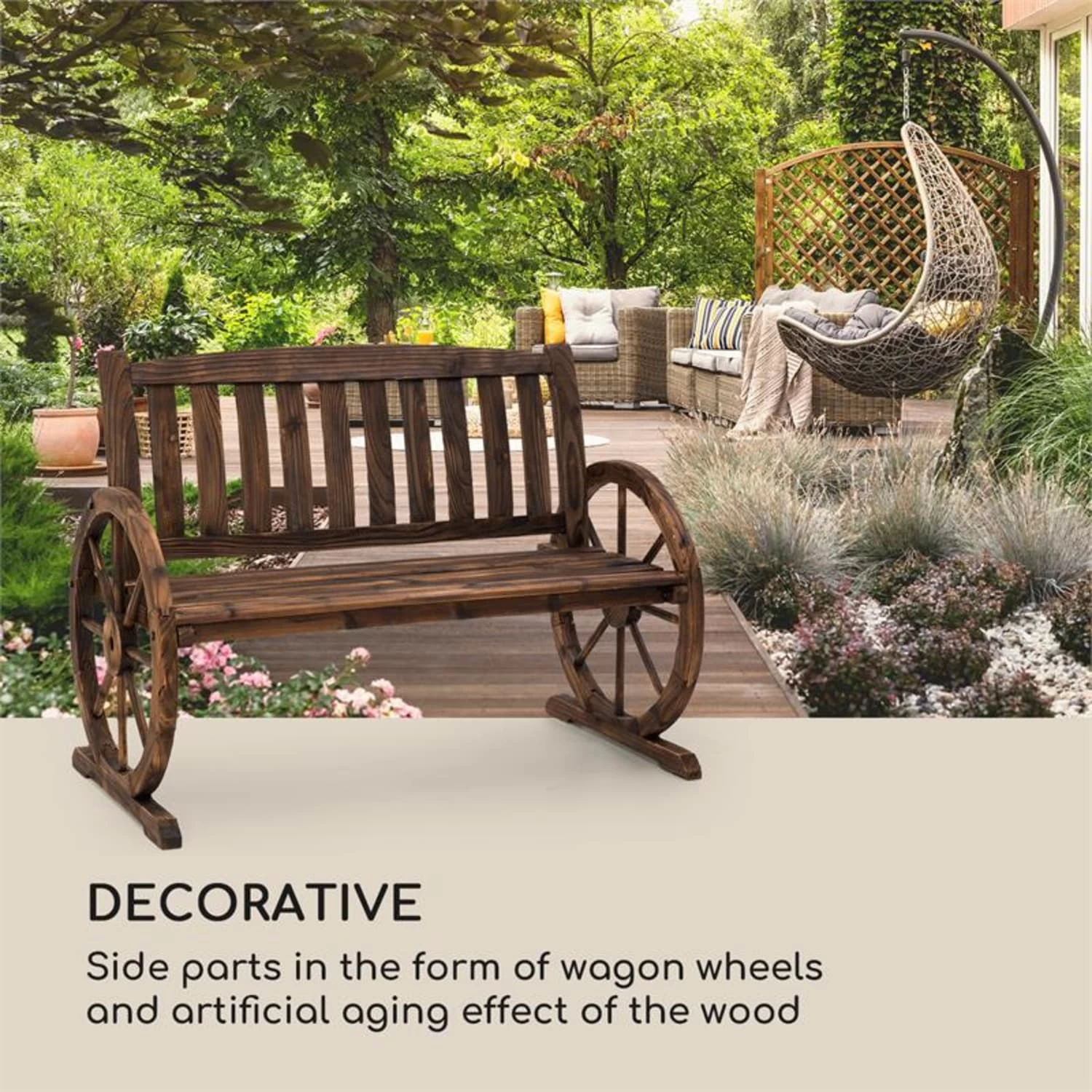 Murnau Gartenbank Flammenbehandeltes Tannenholz Braun 7 Murnau Gartenbank Flammenbehandeltes Tannenholz Braun – Bild 5