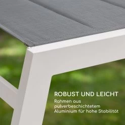 Renazzo Lounge Liegestuhl 70/30 PVC/PE Aluminium 6-Stufen Weiß Grau 18 Renazzo Lounge Liegestuhl 70/30 PVC/PE Aluminium 6-Stufen Weiß Grau -Gartenwelt Verkauf 10033364 de 0008 logo
