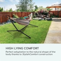 Sri Lanka Swing Hängematte Stahlrahmen 160 Kg Max. Gestreift -Gartenwelt Verkauf 10033371 yy 0003 logo Blumfeldt Sri Lanka Swing Haengematte gestreift