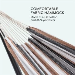 Sri Lanka Swing Hängematte Stahlrahmen 160 Kg Max. Gestreift -Gartenwelt Verkauf 10033371 yy 0006 logo Blumfeldt Sri Lanka Swing Haengematte gestreift