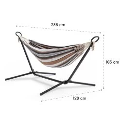 Sri Lanka Swing Hängematte Stahlrahmen 160 Kg Max. Gestreift -Gartenwelt Verkauf 10033371 yy 0008 logo Blumfeldt Sri Lanka Swing Haengematte gestreift