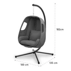 Bella Donna Hängesessel Sitzkissen 180g Polyester Dunkelgrau -Gartenwelt Verkauf 10033374 yy 0008 logo HANGING CHAIR Dark Grey