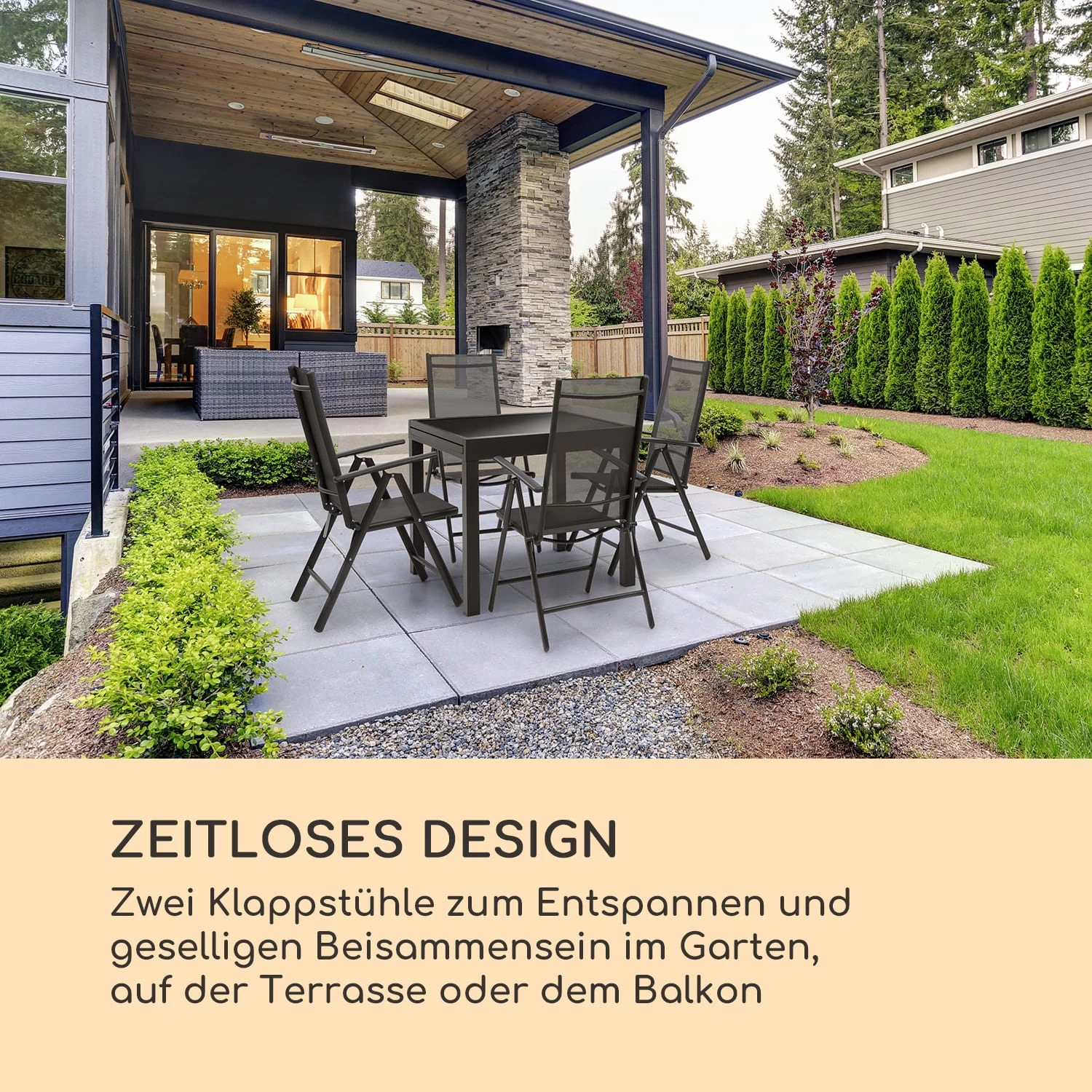 Almeria Klappstuhl 2er-Set 56,5 X 107 X 68 Cm ComfortMesh Aluminium 4 Almeria Klappstuhl 2er-Set 56,5 X 107 X 68 Cm ComfortMesh Aluminium – Bild 2