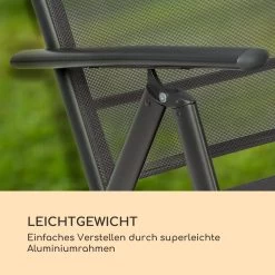 Almeria Klappstuhl 2er-Set 56,5 X 107 X 68 Cm ComfortMesh Aluminium 14 Almeria Klappstuhl 2er-Set 56,5 X 107 X 68 Cm ComfortMesh Aluminium -Gartenwelt Verkauf 10033400 de 0003 logo