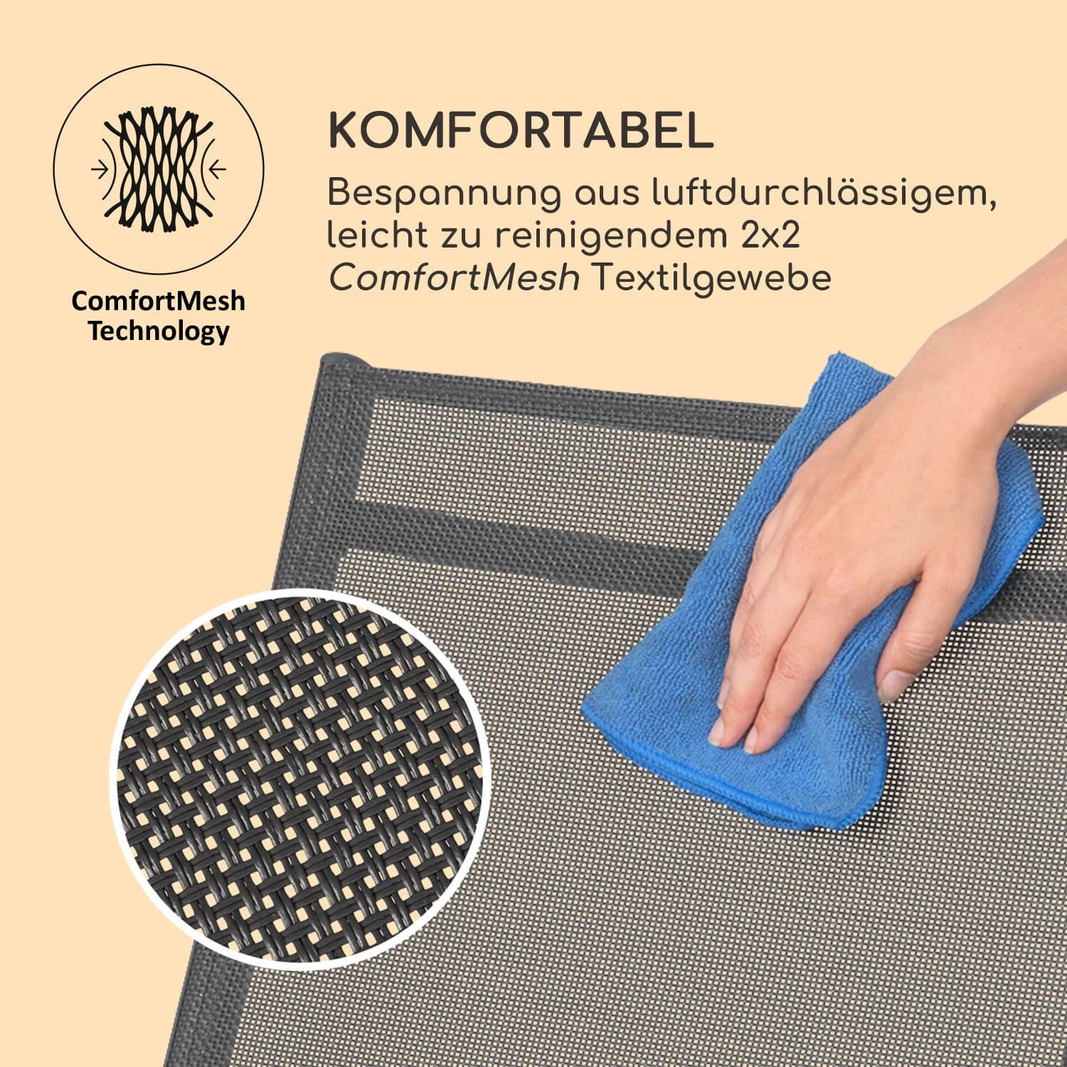 Almeria Klappstuhl 2er-Set 56,5 X 107 X 68 Cm ComfortMesh Aluminium 11 Almeria Klappstuhl 2er-Set 56,5 X 107 X 68 Cm ComfortMesh Aluminium – Bild 9