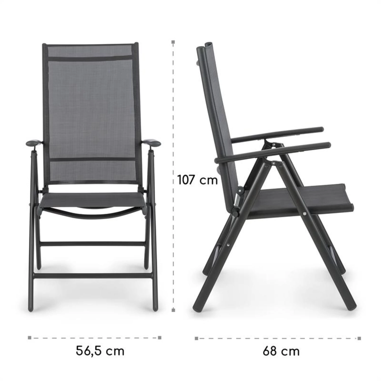 Almeria Klappstuhl 2er-Set 56,5 X 107 X 68 Cm ComfortMesh Aluminium 12 Almeria Klappstuhl 2er-Set 56,5 X 107 X 68 Cm ComfortMesh Aluminium – Bild 10