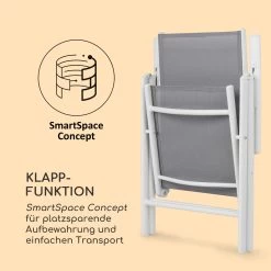 Almeria Klappstuhl 2er-Set 56,5x107x68 Cm ComfortMesh Aluminium -Gartenwelt Verkauf 10033401 de 0006 logo