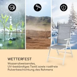 Almeria Klappstuhl 2er-Set 56,5x107x68 Cm ComfortMesh Aluminium -Gartenwelt Verkauf 10033401 de 0008 logo