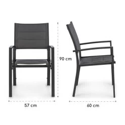 Torremolinos Gartenstühle 2 St. Aluminium ComfortMesh Dunkelgrau -Gartenwelt Verkauf 10033404 yy 0009 logo Blumfeldt Torremolinos Gartenstuehle dunkelgrau
