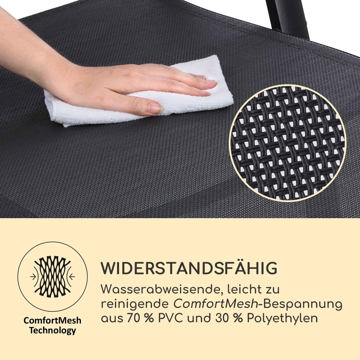 Pomporto Lounge Liegestuhl 70/30 PVC/PE Aluminium 7-Stufen Anthrazit 9 Pomporto Lounge Liegestuhl 70/30 PVC/PE Aluminium 7-Stufen Anthrazit – Bild 7