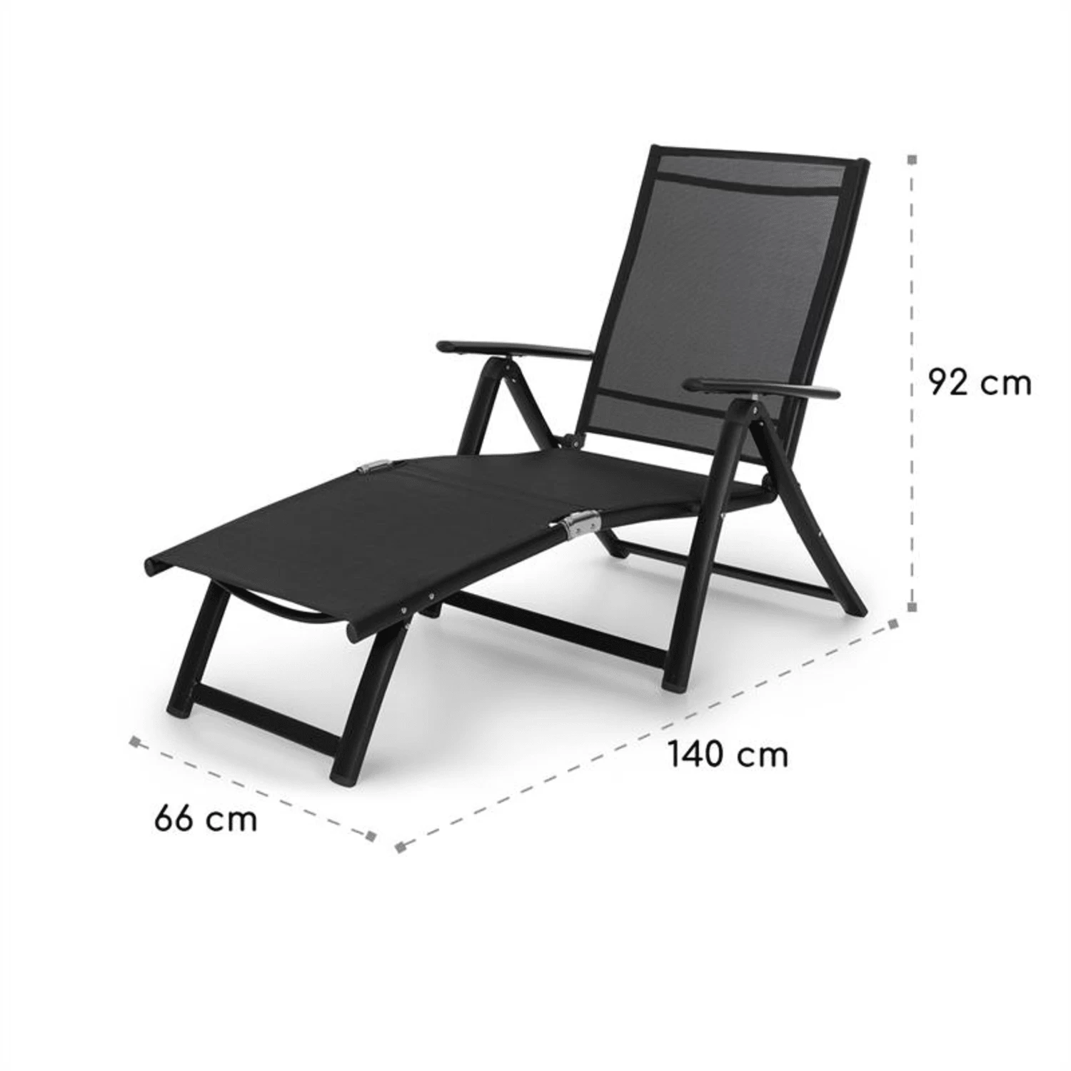 Pomporto Lounge Liegestuhl 70/30 PVC/PE Aluminium 7-Stufen Anthrazit 11 Pomporto Lounge Liegestuhl 70/30 PVC/PE Aluminium 7-Stufen Anthrazit – Bild 9