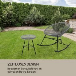 Roqueta Schaukelstuhl Retro-Design 4mm-Geflecht Grau -Gartenwelt Verkauf 10033465 de 0003 logo