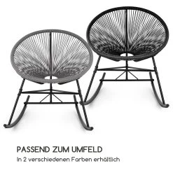 Roqueta Schaukelstuhl Retro-Design 4mm-Geflecht Grau -Gartenwelt Verkauf 10033465 de 0004 logo
