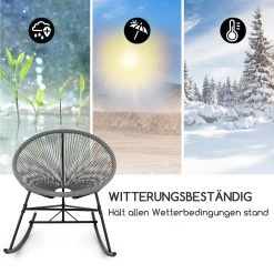 Roqueta Schaukelstuhl Retro-Design 4mm-Geflecht Grau -Gartenwelt Verkauf 10033465 de 0005 logo