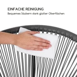 Roqueta Schaukelstuhl Retro-Design 4mm-Geflecht Grau -Gartenwelt Verkauf 10033465 de 0007 logo