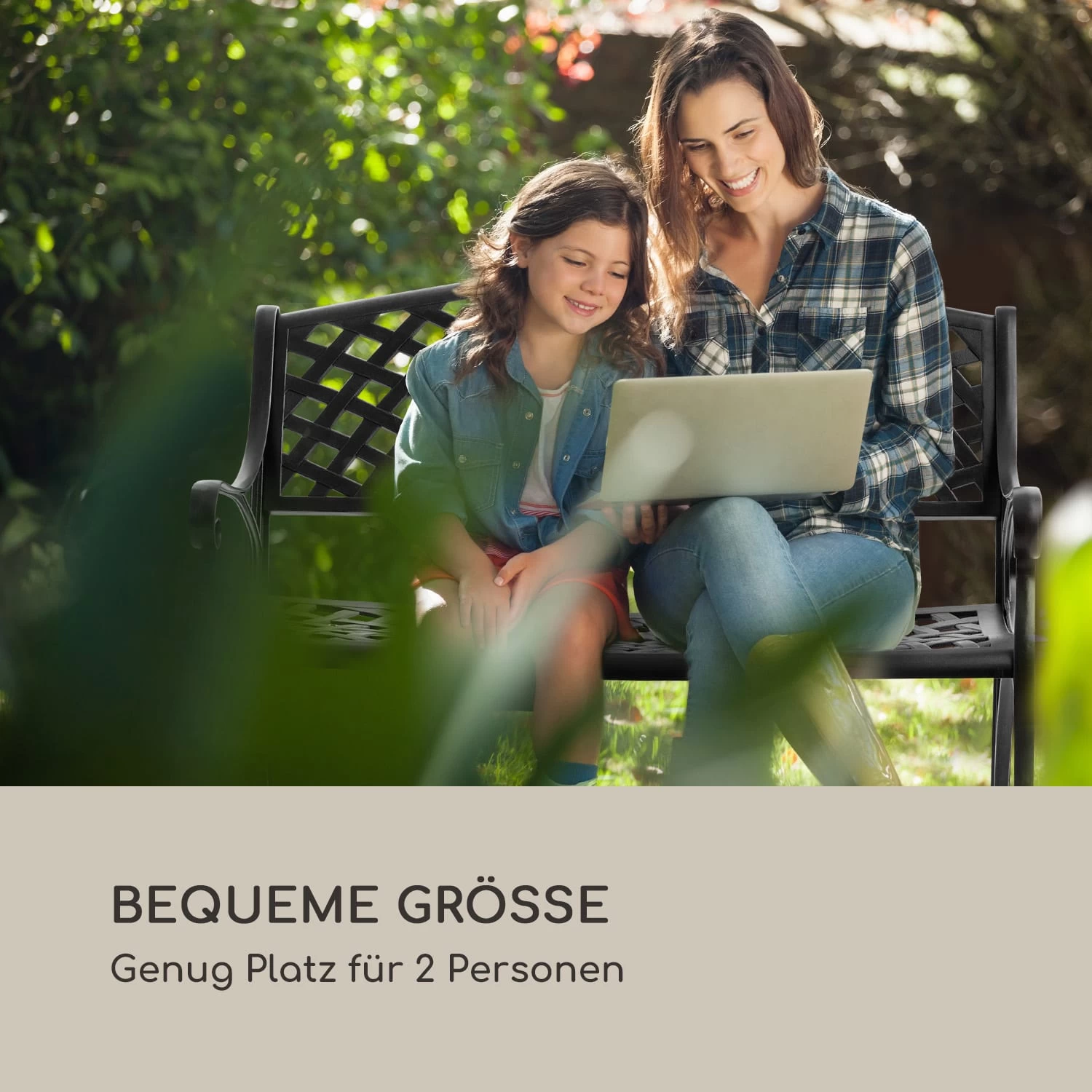 Pozzilli BL Gartenbank Aluminiumguss Witterungsbeständig Schwarz 7 Pozzilli BL Gartenbank Aluminiumguss Witterungsbeständig Schwarz – Bild 5