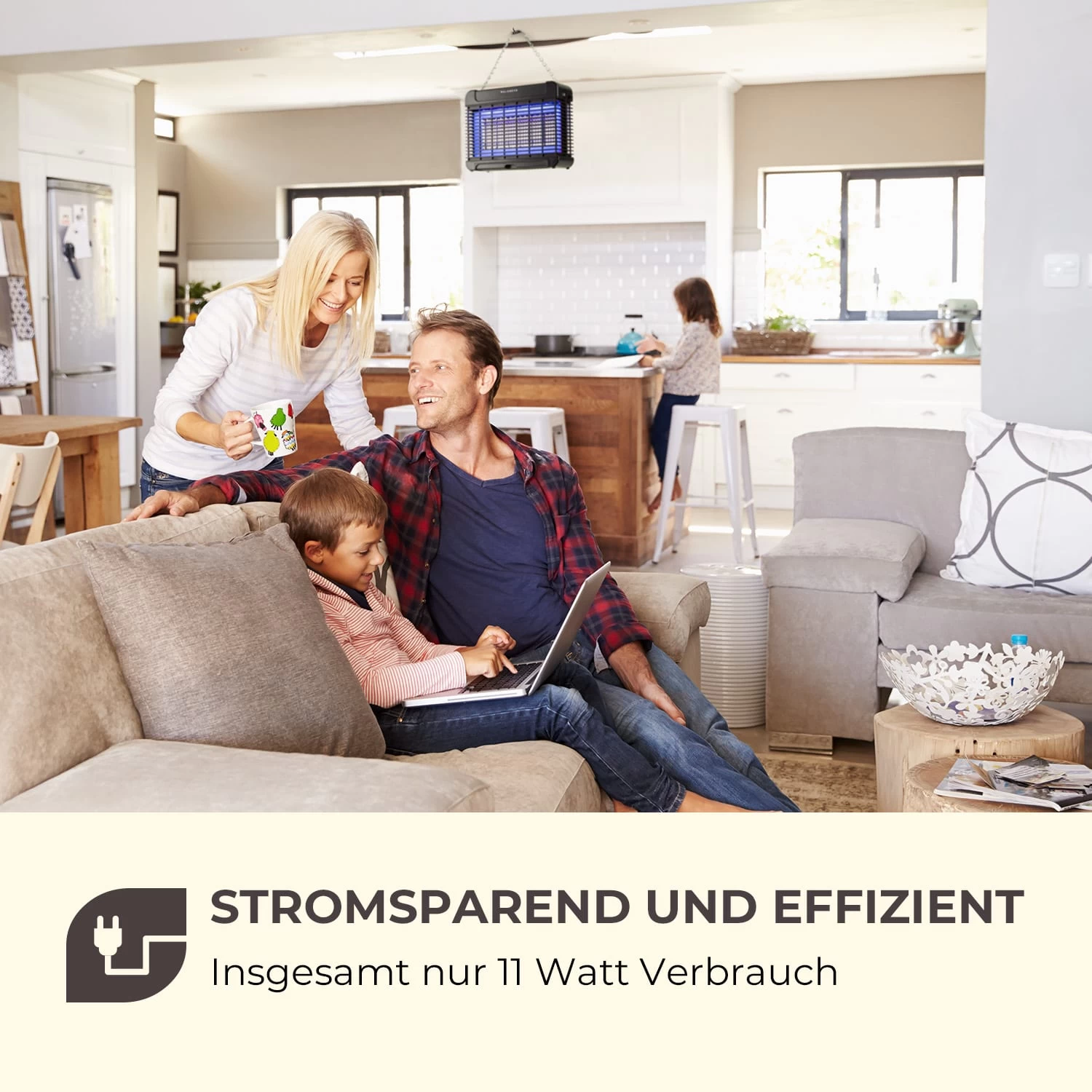 Mosquito Ex 5500 13W 150m² LEDs Auffangschale Kette Schwarz 4 Mosquito Ex 5500 13W 150m² LEDs Auffangschale Kette Schwarz – Bild 2