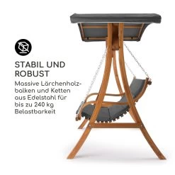 Tahiti Hollywoodschaukel Sonnendach 110cm 2-Sitzer Massivholz Grau -Gartenwelt Verkauf 10033575 de 0002 logo