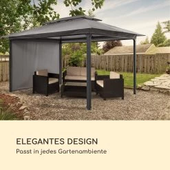 Grandezza Cortina Gartenpavillon 3x4m 4 Seitenteile Dunkelgrau -Gartenwelt Verkauf 10033607 de 0006 logo