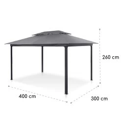 Grandezza Cortina Gartenpavillon 3x4m 4 Seitenteile Dunkelgrau -Gartenwelt Verkauf 10033607 yy 0007 logo