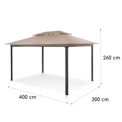 Grandezza Cortina Gartenpavillon 3x4m 4 Seitenteile Beige -Gartenwelt Verkauf 10033608 yy 0007 logo